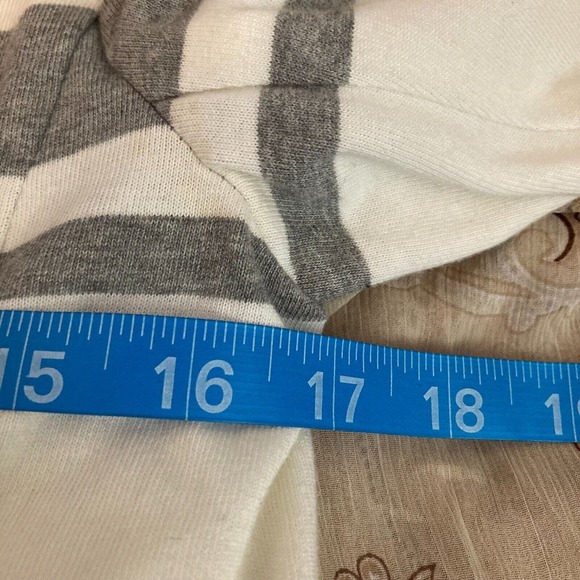 Gap Jacket Womens Sz 0 Heather Gray White Stripe Cotton Knit Stretch‎ - Picture 7 of 8